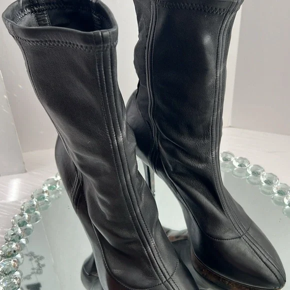 DOLCE & Gabbana black Stretch leather jersey ankle boots size 41 - Picture 10 of 17